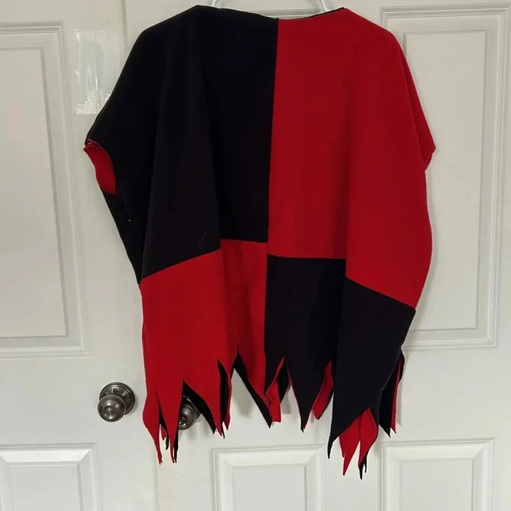 Court Jester Costume red and purple with hat one size it’s around a size 10-16